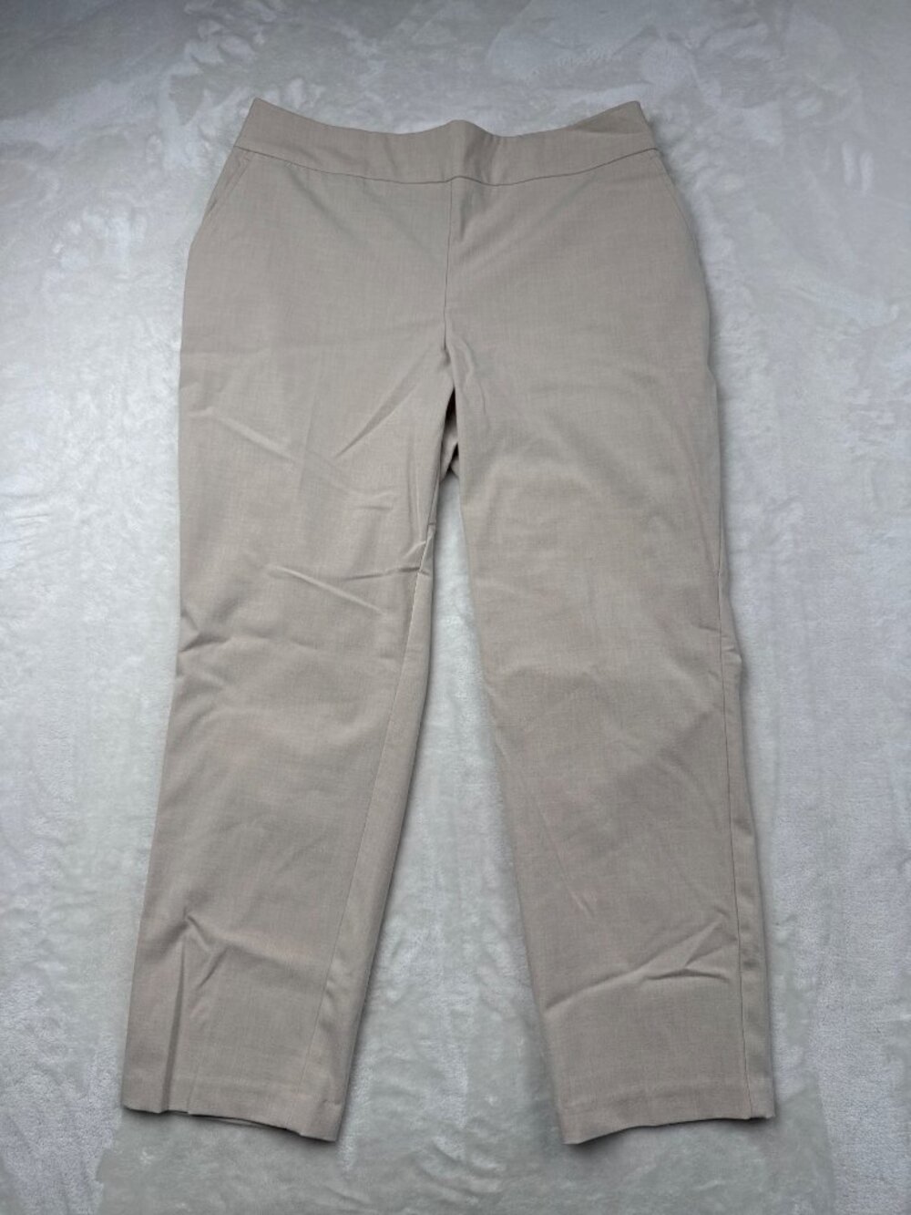 Hilary Radley Womens Beige Pull-On Tapered Pants Size Large